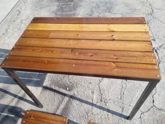 میز غذاخوری چوبی فلزی